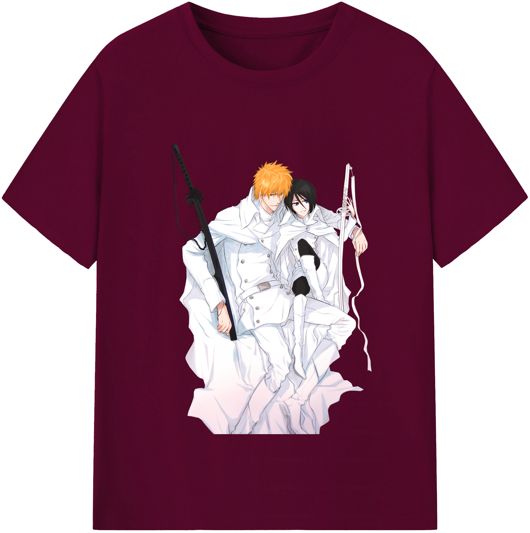 （画像用） ブリーチ 黒崎一護（くろさき いちご）BLEACH Kurosaki Ichigo レディースカジュアルプリントTシャツ（綿100％）